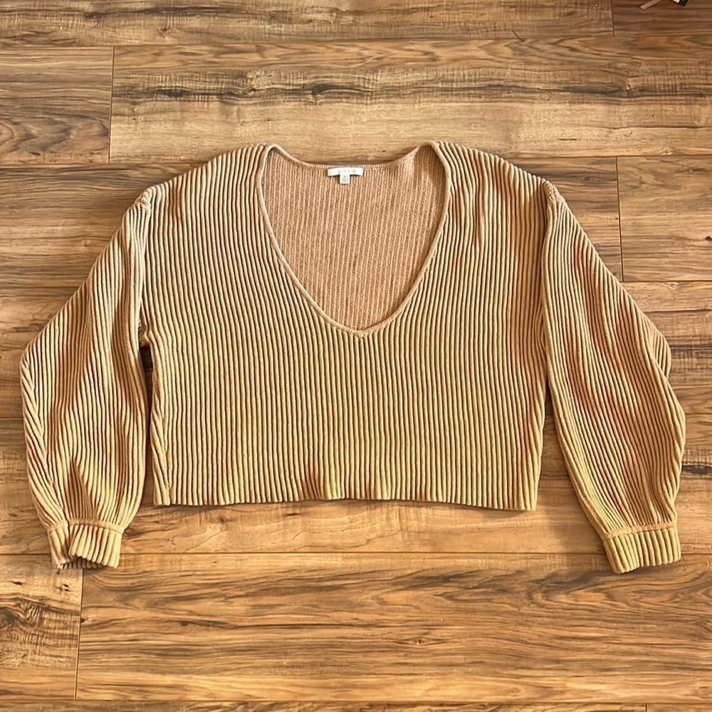 Lunya Prima Cozy Pullover Tan Ribbed Oversized Sweater Size Medium - Picture 10 of 11